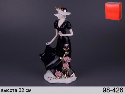 Статуэтка "дама в шляпе" 16*12 см.высота=32 см. Hangzhou Jinding (98-426) 