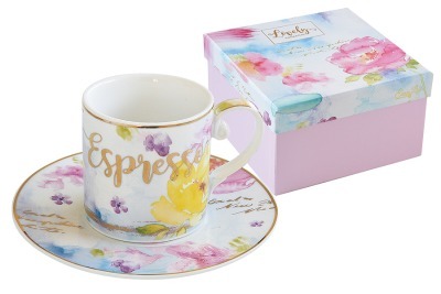 Чашка с блюдцем для кофе Любовь в подарочной упаковке - EL-R1562_LOVE Easy Life (R2S)