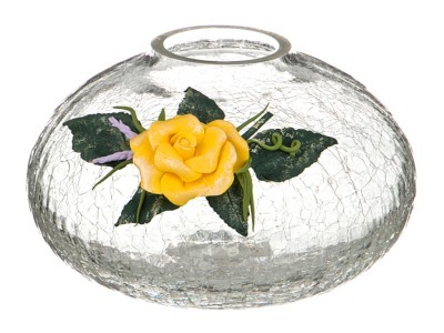 Ваза декоративная "роза классическая желтая" лепка величина 2 высота=14 см. Ооо "крат (135-3101) 