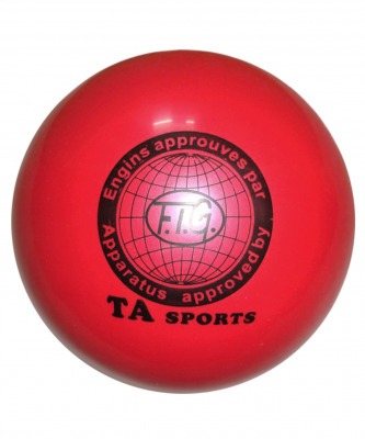 Мяч для художественной гимнастики  T8, 19 см, 400 г, красный (9178)