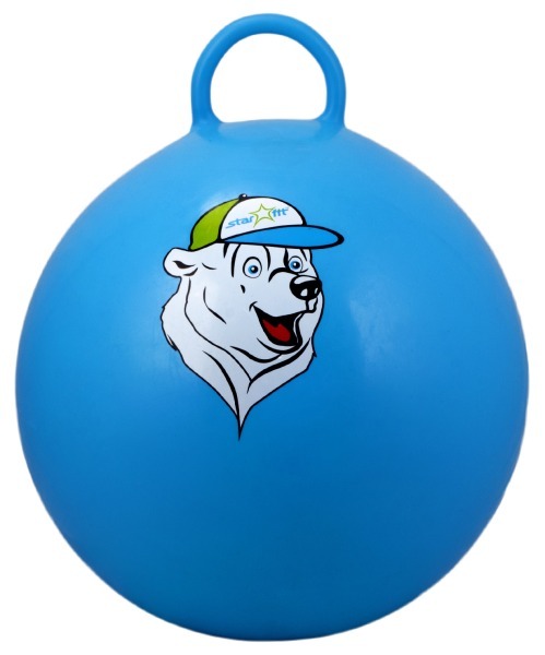 Мяч-попрыгун Медвежонок GB-403, 65 см, с ручкой, синий (78642)