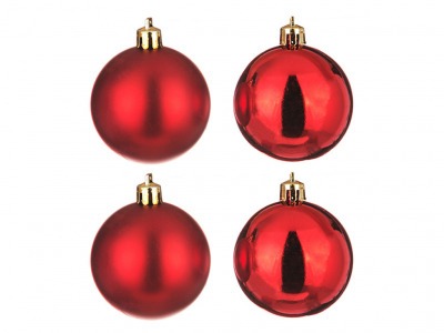 Набор шаров из 4 шт. диаметр=6 см. красный Polite Crafts&gifts (858-020) 