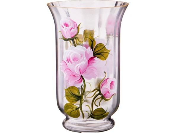 Ваза декоративная бутон розы розовый высота 25 см (135-5074) 