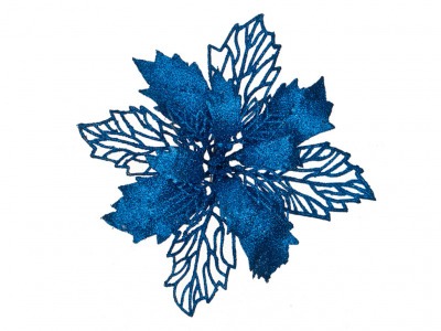 Изделие декоративное "пуансетия" на клипсе. диаметр=16см. синий Huajing Plastic (241-2410) 