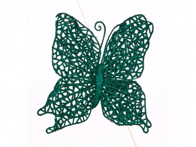 Изделие декоративное "бабочка" на клипсе. длина=12см. аквамарин Huajing Plastic (241-2466) 