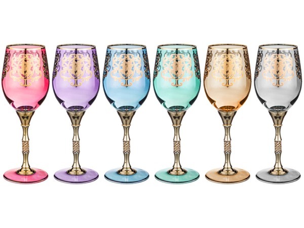 Набор бокалов для вина из 6 шт. "позитано микс" 300 мл. высота=22,5 см. Art Decor (326-063) 