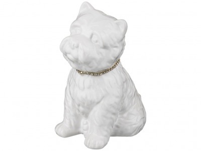 Копилка "собака белая с ошейником" высота=18 см. Polite Crafts&gifts (574-105) 