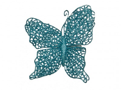 Изделие декоративное "бабочка" на клипсе. длина=12см. голубой Huajing Plastic (241-2467) 