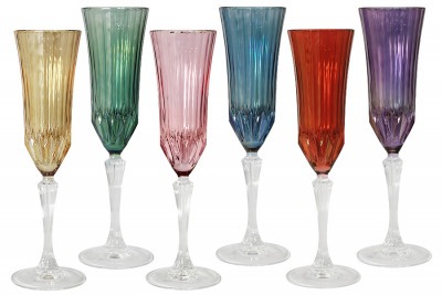 Набор: 6 бокалов для шампанского Адажио, цветная Same (SM2207L)