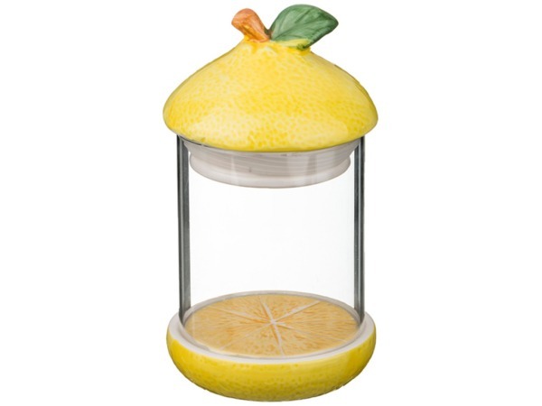 Банка для сыпучих продуктов "лимон" 380 мл.9,5*9,5*16 см Dalian Hantai (157-155) 