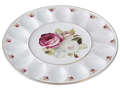 Тарелка для яиц "букет роз"  диаметр=30 см.высота=2,5 см. Porcelain Manufacturing (178-313) 