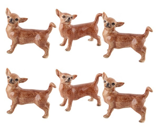 Комплект минискульптур коллекционных из 6 шт "собака" ручная работа высота=6 см. длина=8 см. Kachen (432-245) 