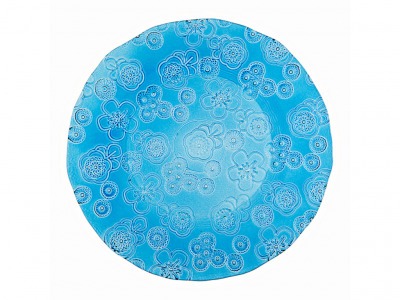 Тарелка "флора" диаметр=28 см.голубая без упаковки Vidrios San (600-628) 