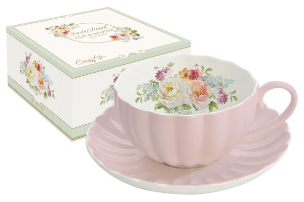 Чашка с блюдцем Королевский сад (розовая) - R2S1282_ROYP-AL Easy Life (R2S)