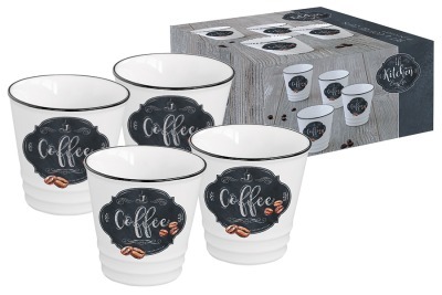 Кофейный набор Кухня в стиле Ретро, 4 чашки 0,1 л - EL-R1602/KIBC Easy Life