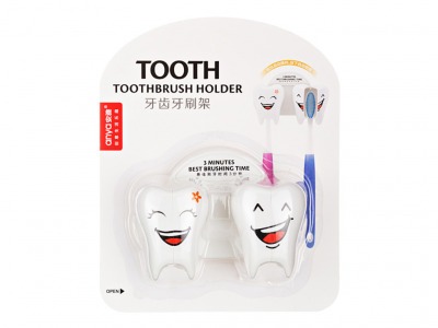 Подставка для зубных щеток "зуб" 10*7*6 см. Ningbo Gold (143-138) 