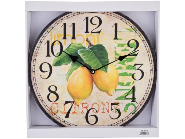 Часы настенные (кварцевые) "лимоны" 34*34*4,5 см (кор=12 шт.) Lefard (799-137)