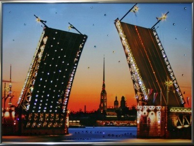 Картина Дворцовый мост. малый. с кристаллами Swarovski (1087)