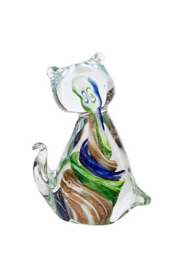 Статуэтка "Кошка" 7,5х4,5х11,5 см, цвет сине-зеленый (TT-00000368)