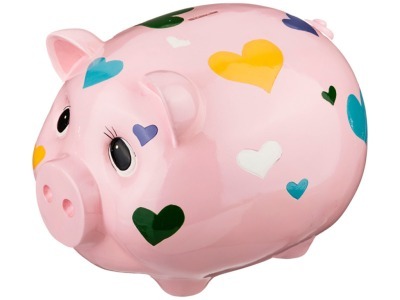 Копилка "свинка с сердечком розовая" 31*25 см высота=22,5 см Polite Crafts&gifts (574-049) 