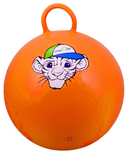 Мяч-попрыгун Тигренок GB-402, 55 см, с ручкой, оранжевый (78648)