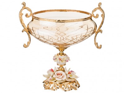 Декоративная чаша высота=36 см.диаметр=30 см. Rosaperla Di (284-574) 