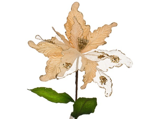 Цветок искусственный "пуансетия" диаметр=23 см. на клипсе Lefard (241-1817)