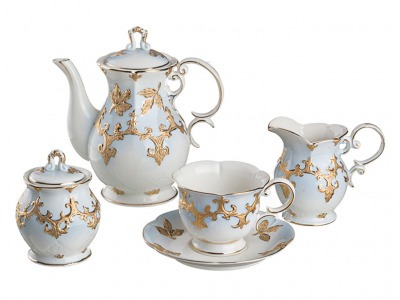Чайный сервиз на 6 персон 15 пр. "софия золотая" 1000/200 мл. Porcelain Manufacturing (418-274) 