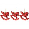 Декоративное изделие:набор лошадок из 3 шт. цвет:красный высота=8 см Polite Crafts&gifts (858-044) 