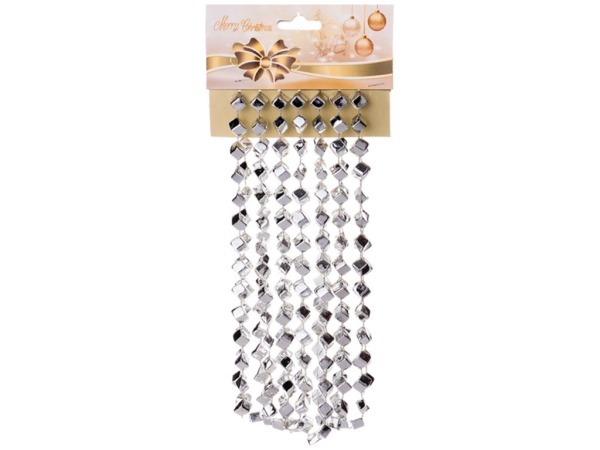 Декор.  изделие "гирлянда алмазы" 2,7 м на блистере цвет серебро без упаковки (кор=96 шт.) Polite Crafts&gifts (224-038)