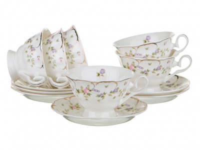 Чайный набор на 6 персон "квин мэри" 12 пр. 250 мл. Porcelain Manufacturing (440-133) 