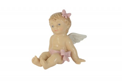 Статуэтка Девочка ангелочек (с розовым бантом) Navel ( N-PB9574_C-AL )