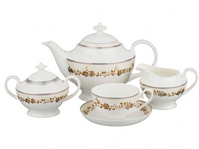 Чайный сервиз "алиса" на 6 персон 15 пр.1200/250/300/300 мл. Porcelain Manufacturing (169-086) 
