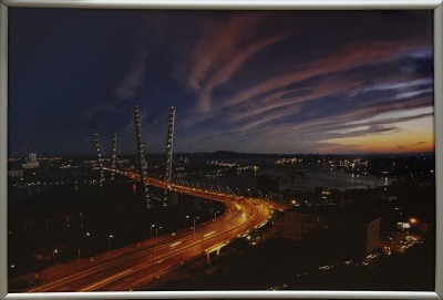 Картина Владивостокские мосты 1 с кристаллами Swarovski (2024)