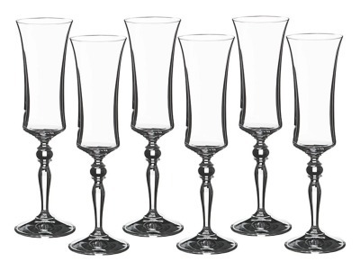 Набор бокалов для шампанского из 6 шт. "грейс" 190 мл. высота=25 см. Crystalex Cz (674-283) 