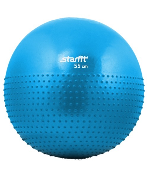 Мяч гимнастический полумассажный GB-201 55 см, антивзрыв, синий (129939)