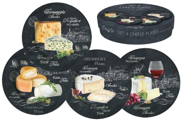 Набор закусочных тарелок Мир сыров, 19 см, 4 шт - R2S463/WOCH-AL Easy Life