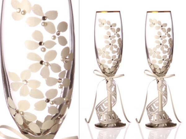 Набор бокалов для шампанского из 2 шт. с золотой каймой 170 мл. (802-510124) 