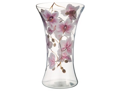 Ваза "орхидея сиреневая" талия высота=35 см.диаметр=21 см. Ооо "глассмун" (354-964) 