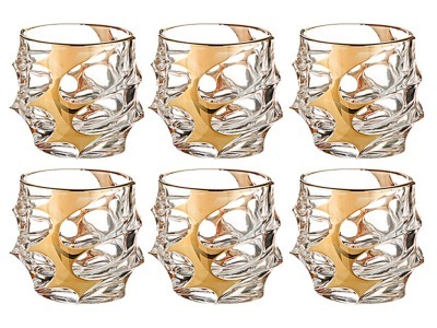 Набор стаканов для виски из 6 шт. "калипсо голд" 300 мл. высота=10 см. Bohemia Jihlava (663-090) 
