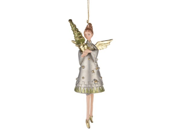 Елочная игрушка "ангел с елкой" 14 см.без упак. Markalex Creative (130-145) 