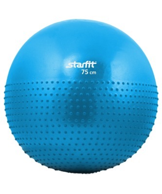 Мяч гимнастический полумассажный GB-201 75 см, антивзрыв, синий (129944)