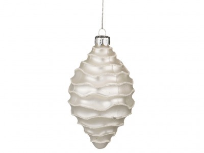 Декоративное изделие шар стеклянный 7*13 см. цвет: белый Dalian Hantai (862-081) 