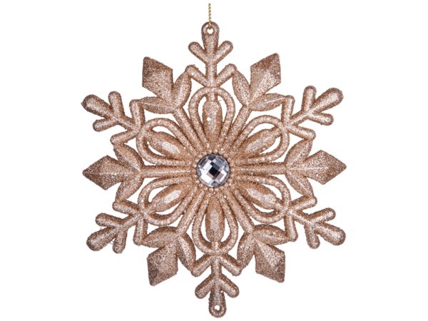 Декоративное изделие "снежинка " 12 см цвет:золото с глиттером Myco International (865-334) 