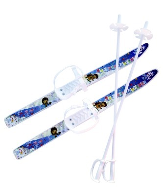 Комплект лыжный детский Лыжики-пыжики, с палками (4837)