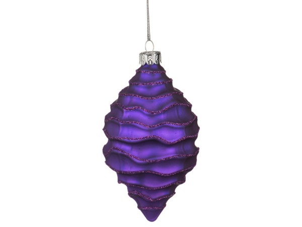 Декоративное изделие шар стеклянный 7*13 см. цвет: фиолетовый (кор=96шт.) Dalian Hantai (862-082)