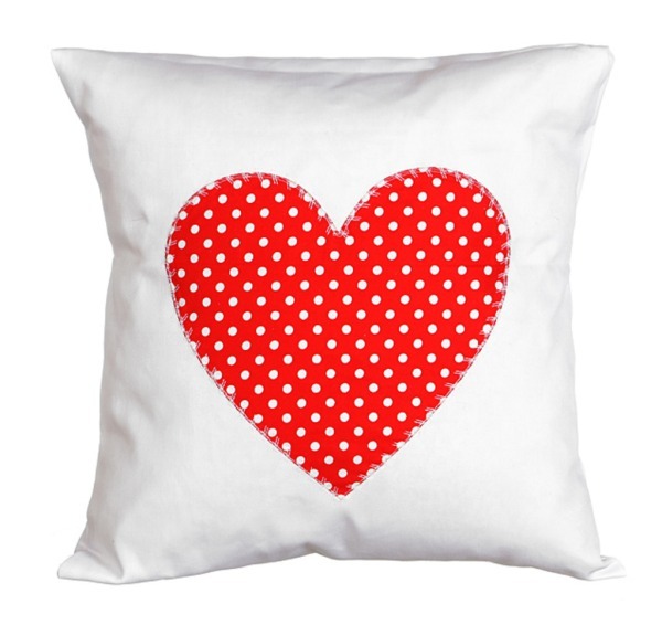 Декоративная подушка 32*32 "сердечко", балтекс, 50% х/б, 50% п/э, белый (850-713-04) 