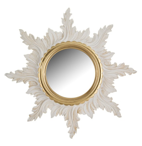 Зеркало настенное белое диаметр=50/18 см. Euromarchi (290-002)