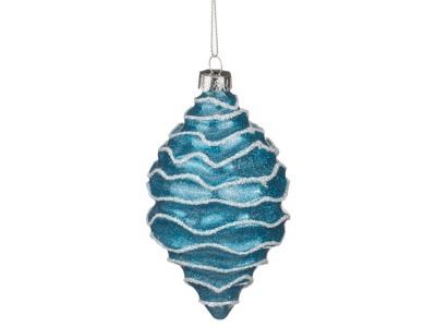Декоративное изделие шар стеклянный 7*13 см. цвет: голубой Dalian Hantai (D-862-083) 