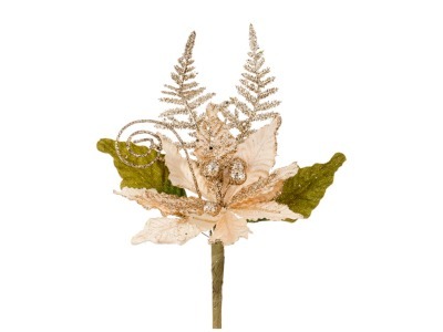 Цветок искусственный "пуансетия" длина=30 cm. на клипсе Lefard (241-1834)